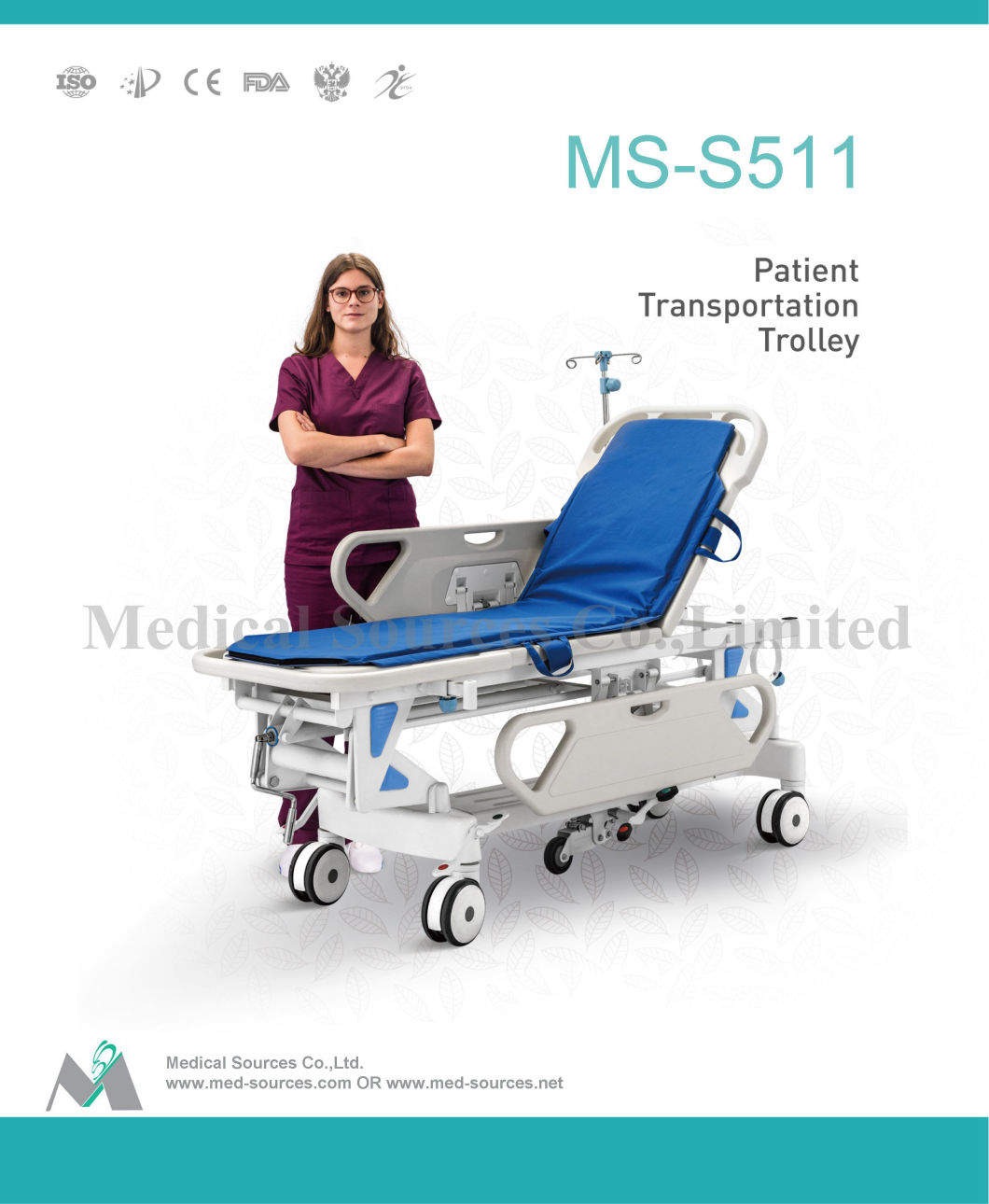 (MS-S511) Carro de camilla hidráulica médica lujosa para pacientes