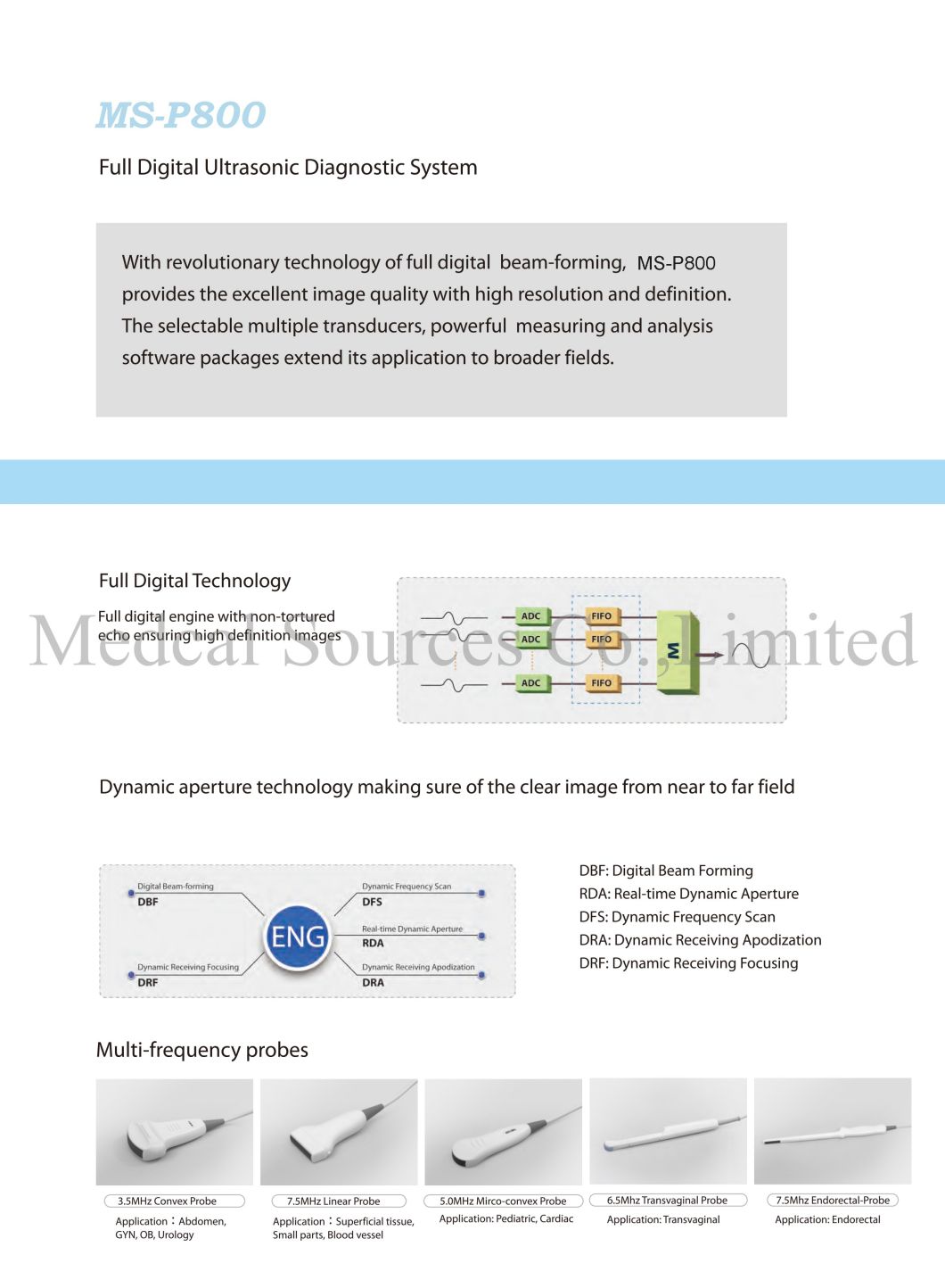 (MS-P800) Meilleur ordinateur portable portable Scanner à ultrasons Doppler