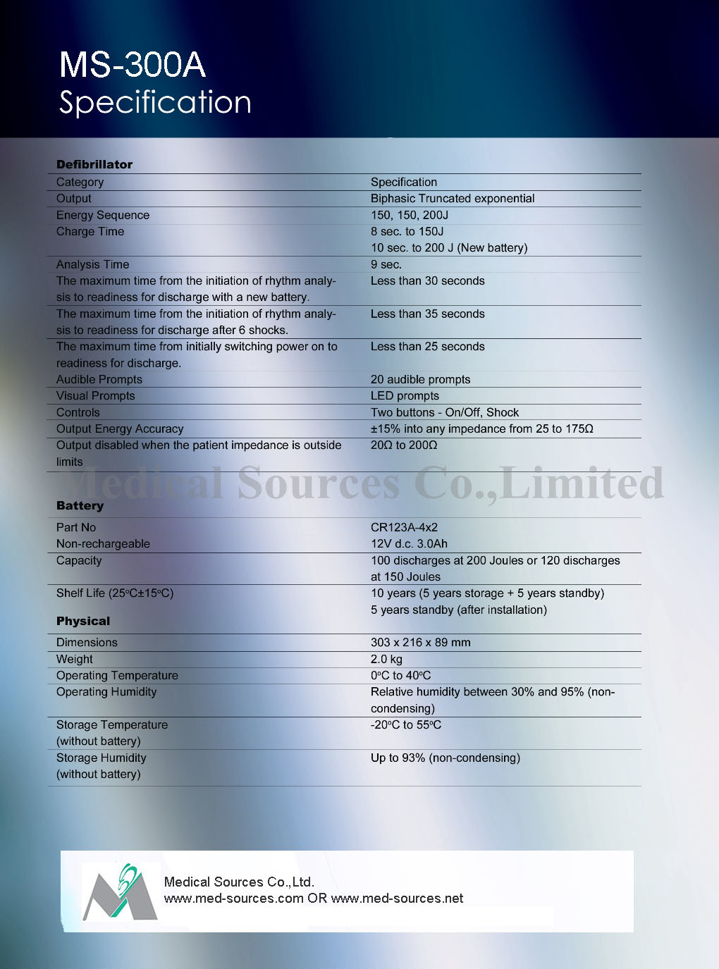 (MS-300A) Desfibrilador externo autom&aacute;tico Aed m&eacute;dico port&aacute;til barato