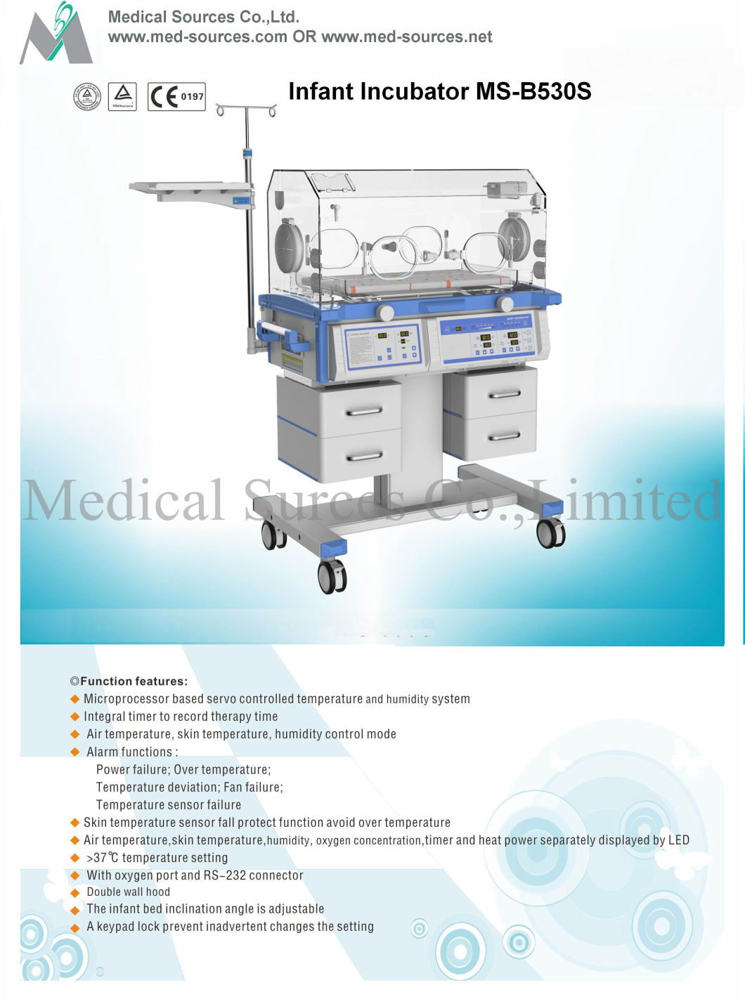 (MS-B530S) Infant Radiant Warmer Infant Incubator