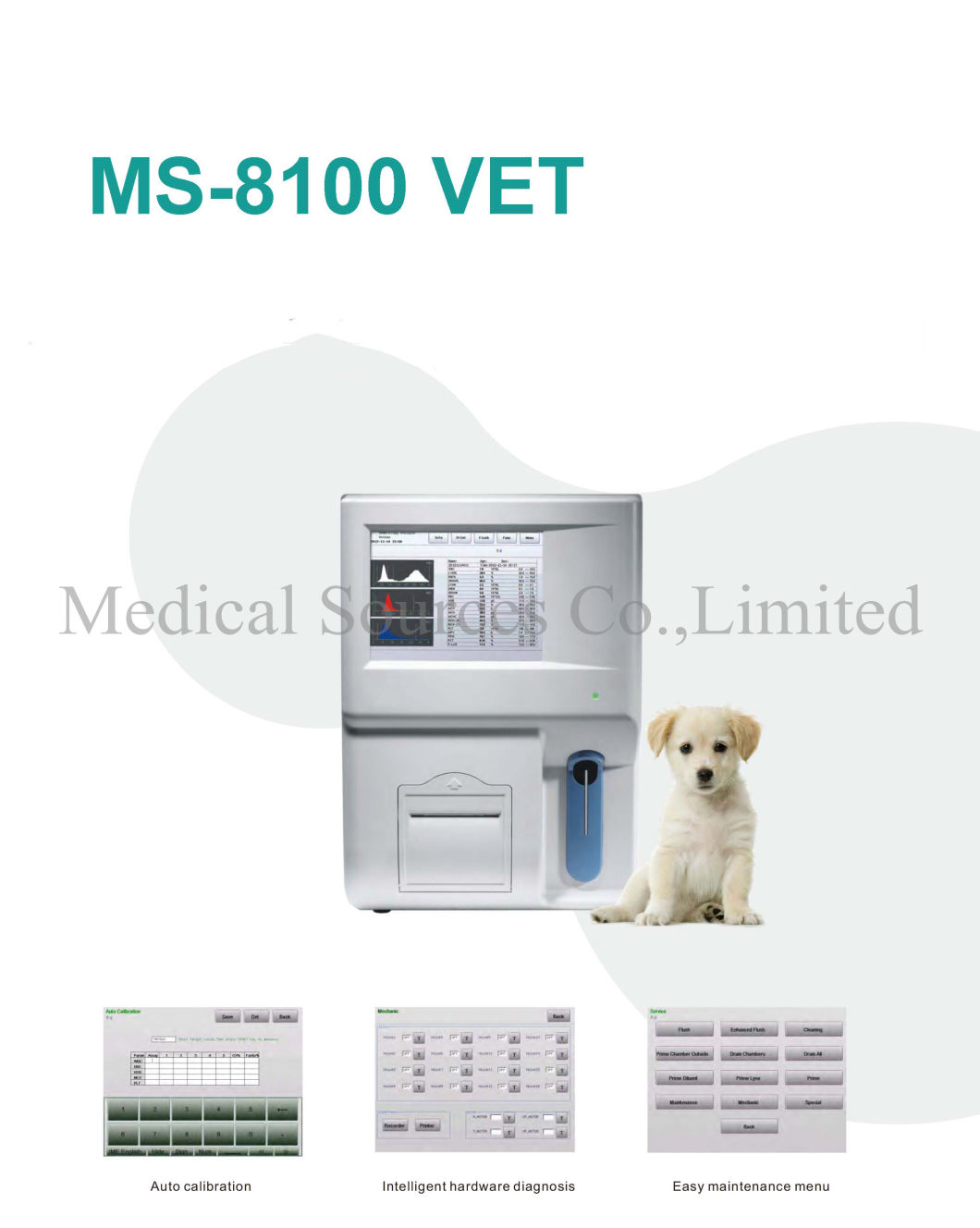 (MS-8100) Hospital Equipment Three Part 3 Diff Auto Blood Hematology Analyzer