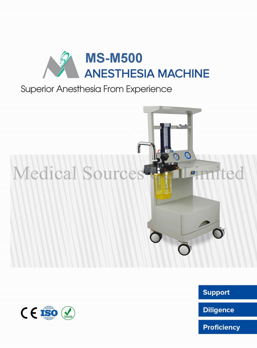 (MS-M500) Medical Touch Screen Halothane Isoflurane Enflurane Sevofluane Vaporizer Anesthesia