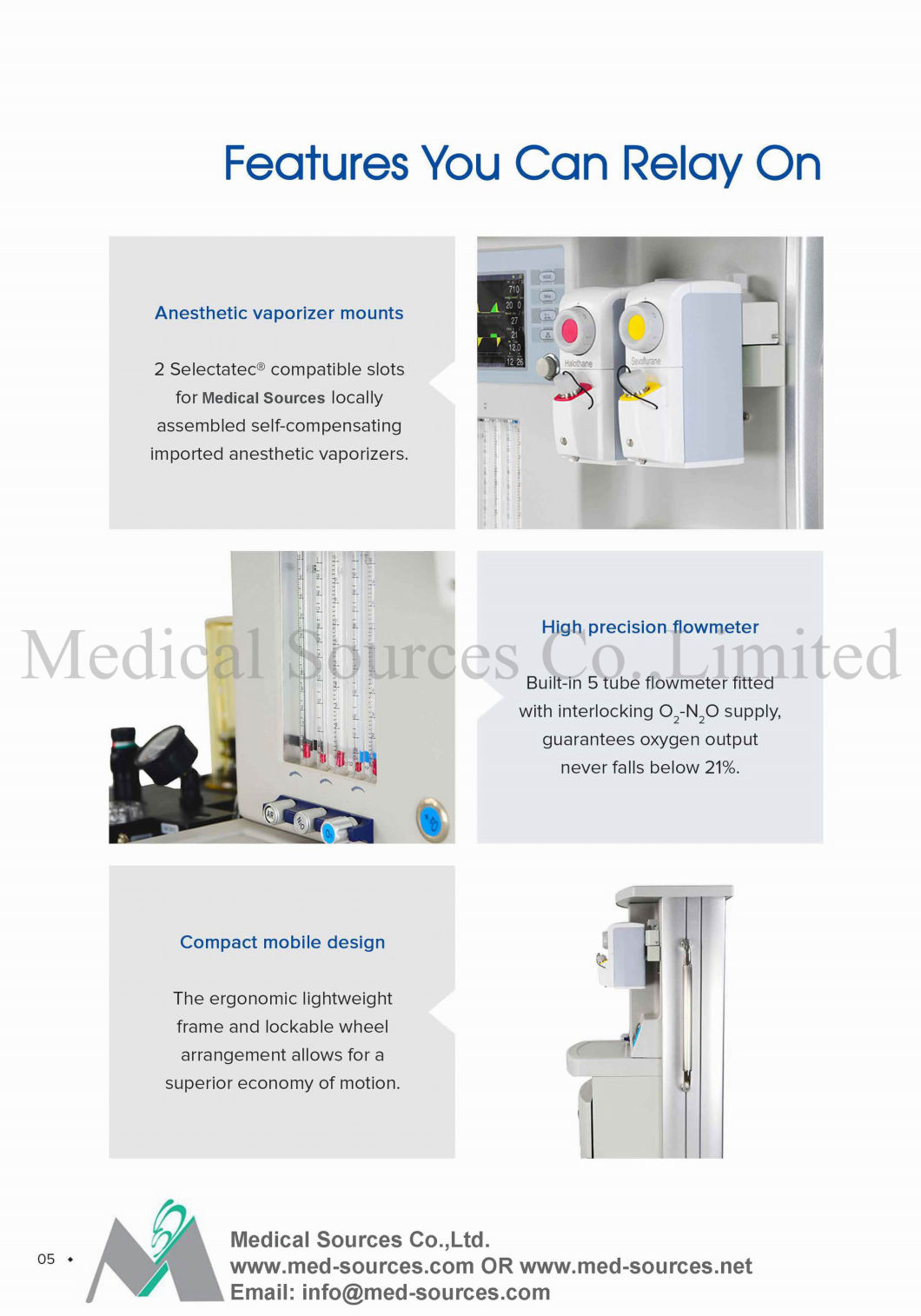(MS-M540) Anestesia Machine Hospital Vaporizer Anesthesia with Ventilator