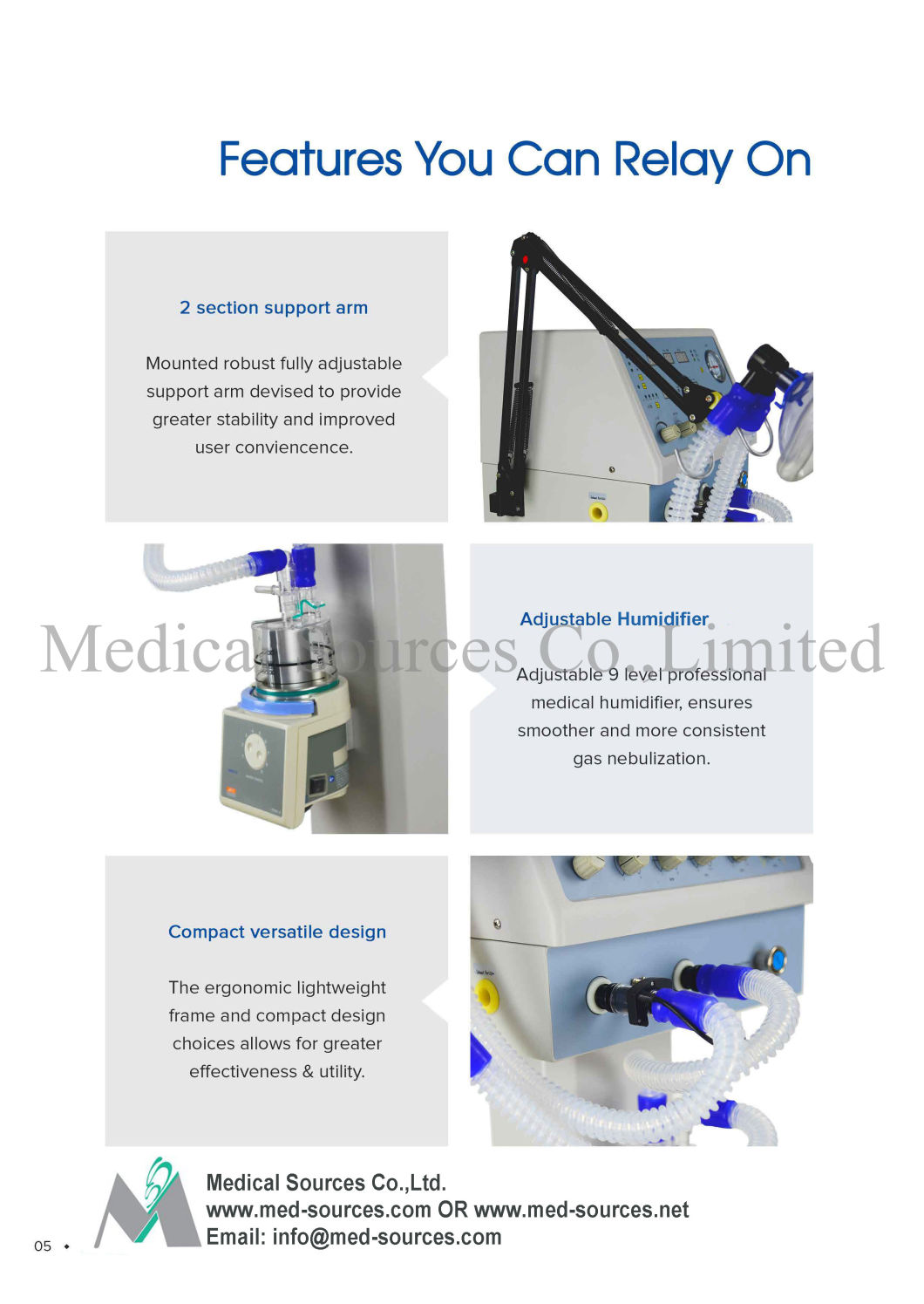 (MS-S200A) Hospital CPAP Machine Air Compressor ICU Respirator Pediatric Neonatal Newborn Ventilator