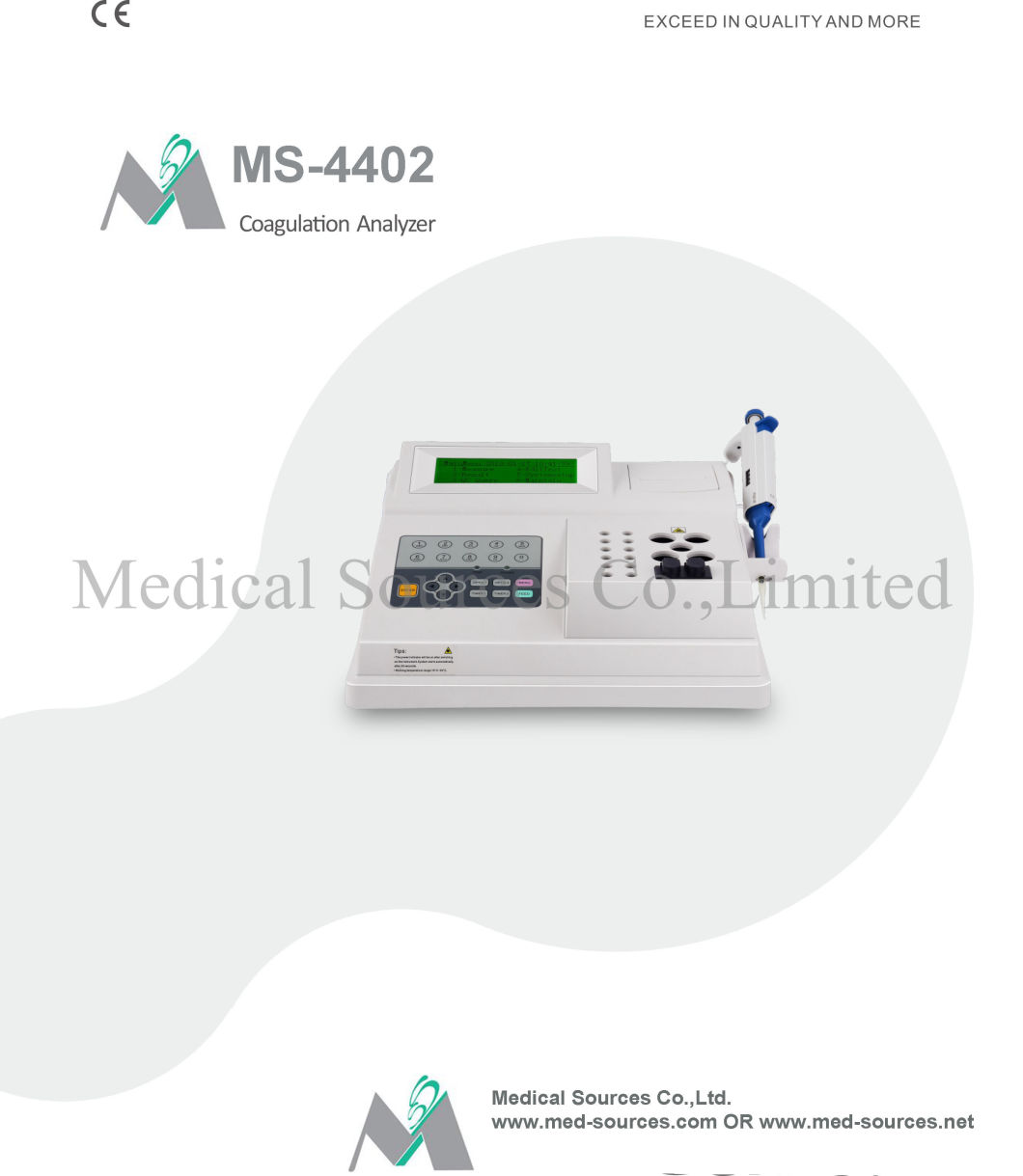 (MS-4402) Double Channel Blood Coagulometer Analyzer Semi-Auto Coagulometer