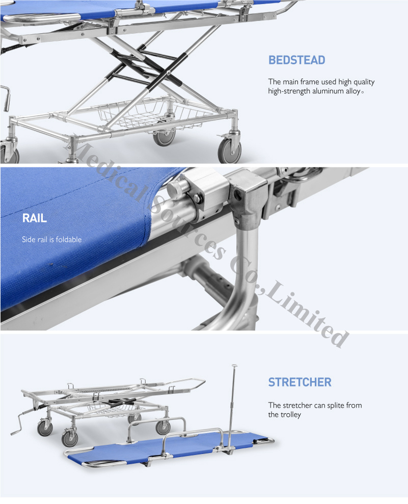 (MS-S410) Hospital Medical Ambulance Folding Hydraulic Separate Able Stretcher