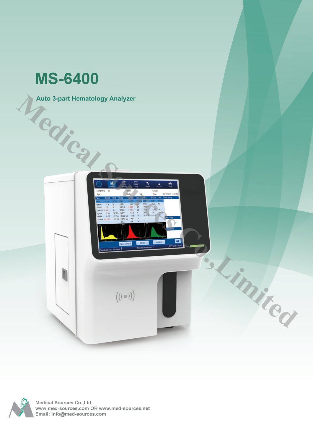 (MS-6400) Medical Open Reagents Three Diff Hematology Analyzer