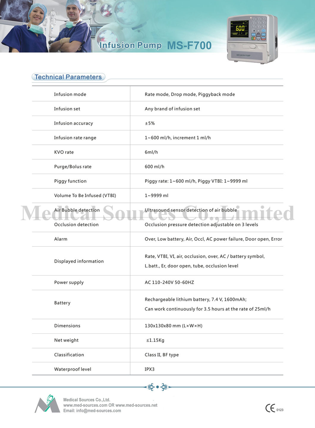 (MS-F700) Vet Veterinary Surgical Volumetric Syringe Infusion Injection Pump