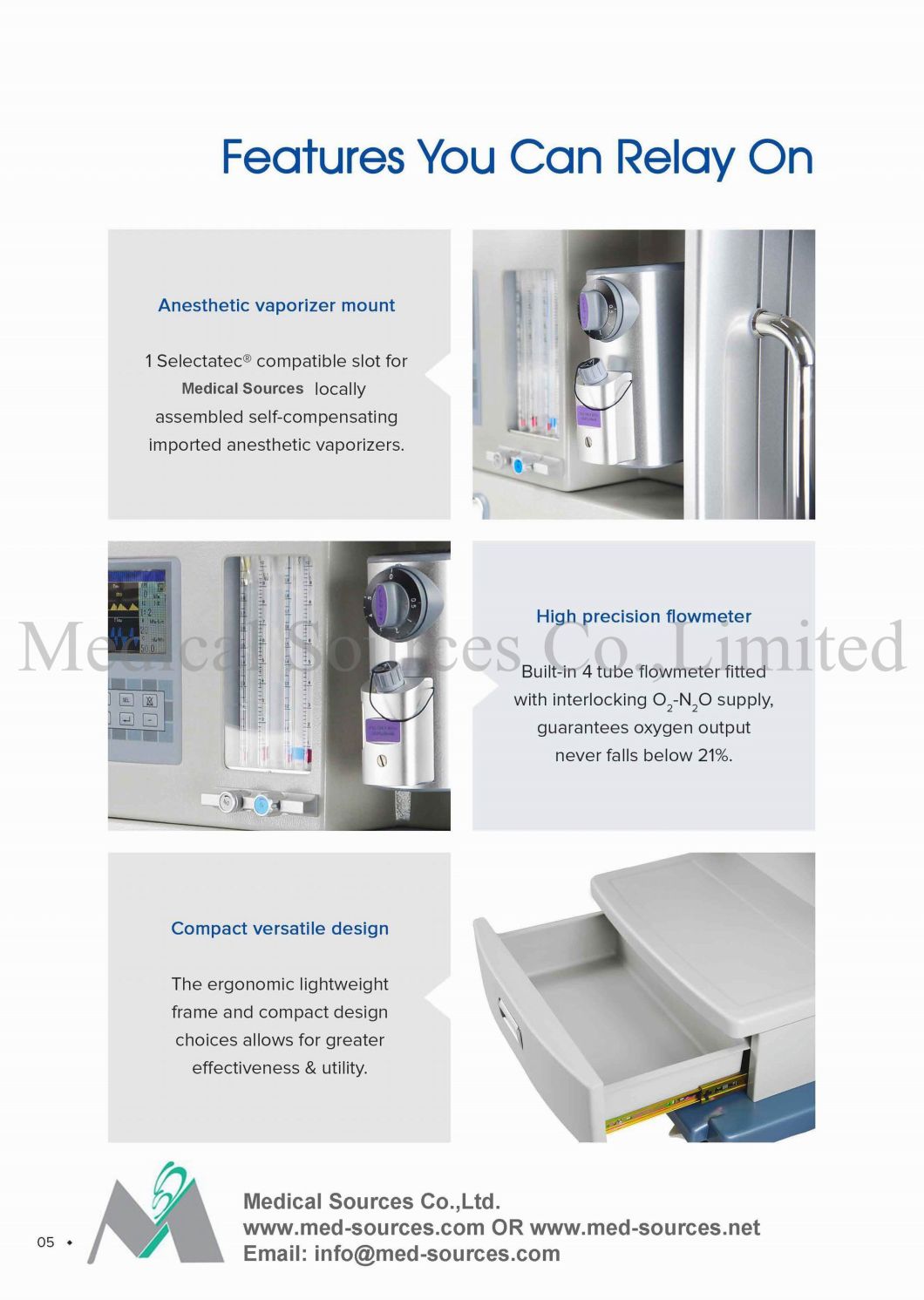 (MS-530) Medical Two Vaporizer Halothane Multifunctional Anesthesia