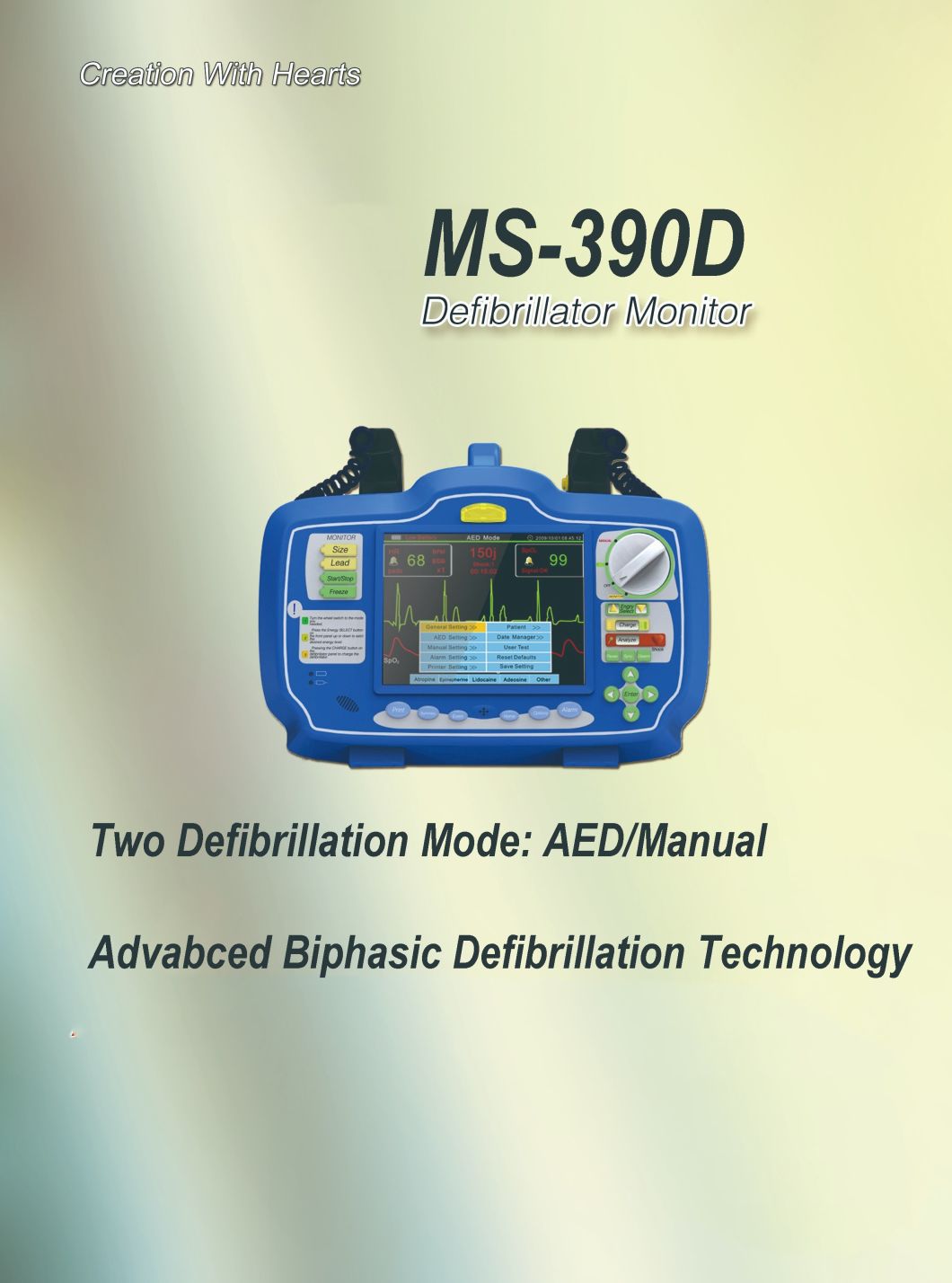 Desfibrilador Aed de hospital Desfibrilador externo autom&aacute;tico port&aacute;til con Ce