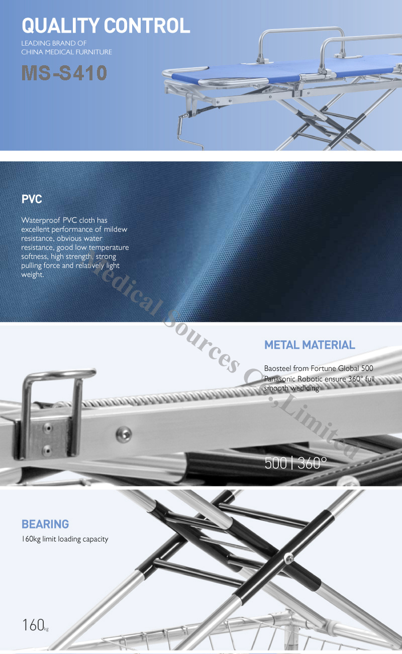 (MS-S410) Hospital Medical Ambulance Folding Hydraulic Separate Able Stretcher