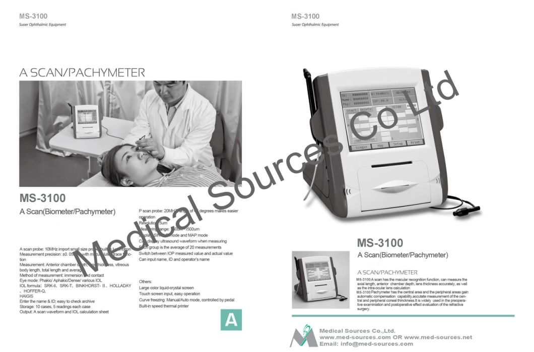 (MS-3100) Portable Full Digital Ophthalmic Ultrasound a/B Scanner